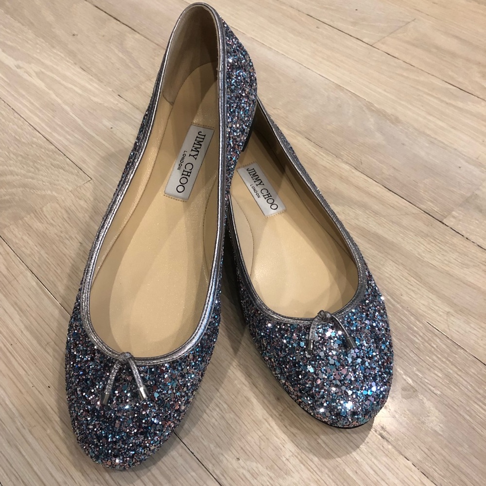 Jimmy Choo Glitter Ballet Flats